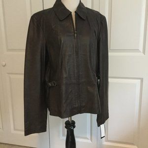 Vintage NWT brown leather jacket Style & Co. XL